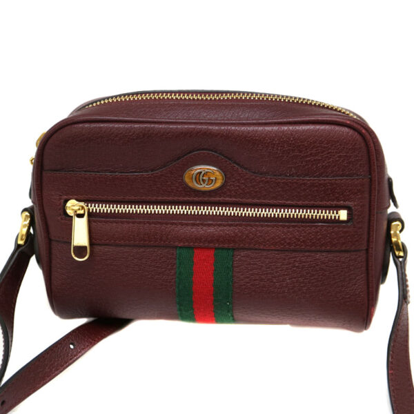 a22 1231 2 Gucci Ophidia Mini Shoulder Bag Leather Red