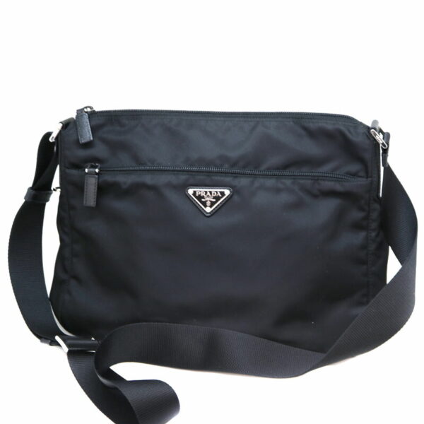 a22 1257 2 Prada Messenger Bag Nylon Black