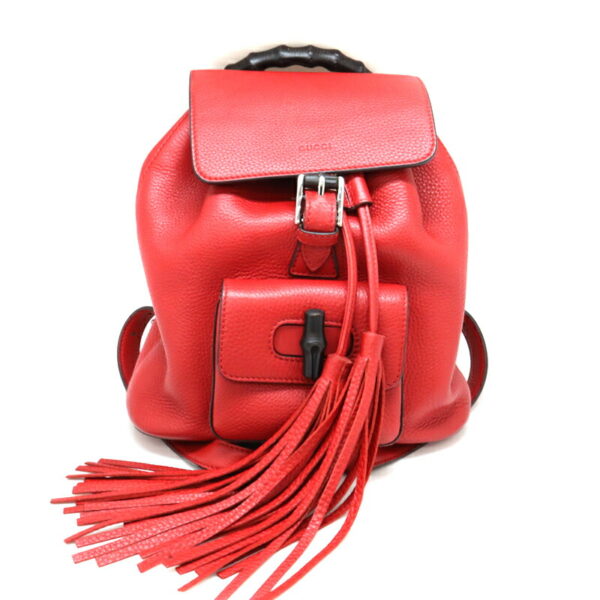 a22 5399 2 Gucci Rucksack Leather Red