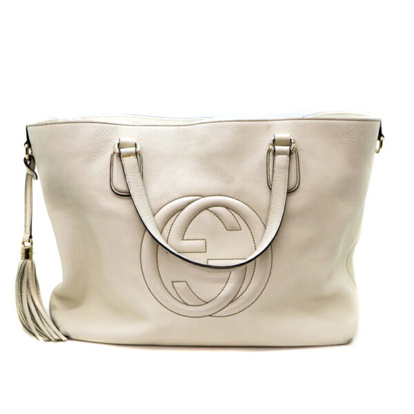 a22 5521 1 Gucci Tote Bag Leather White