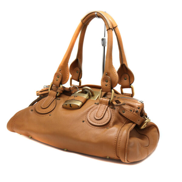 a22 6760 1 Chloe Paddington Leather Handbag Camel Brown