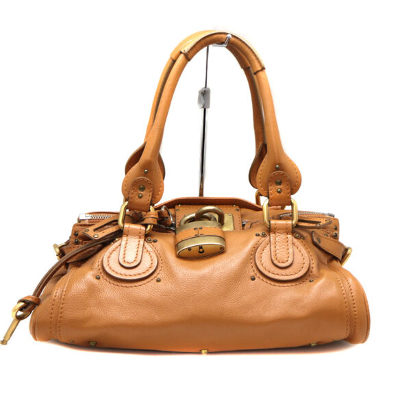 a22 6760 2 Chloe Paddington Leather Handbag Camel Brown