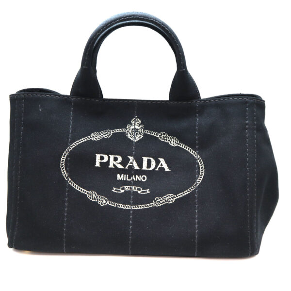 a22 7546 2 Prada Kanapa Tote 2WAY Bag Handbag Shoulder Canvas Black