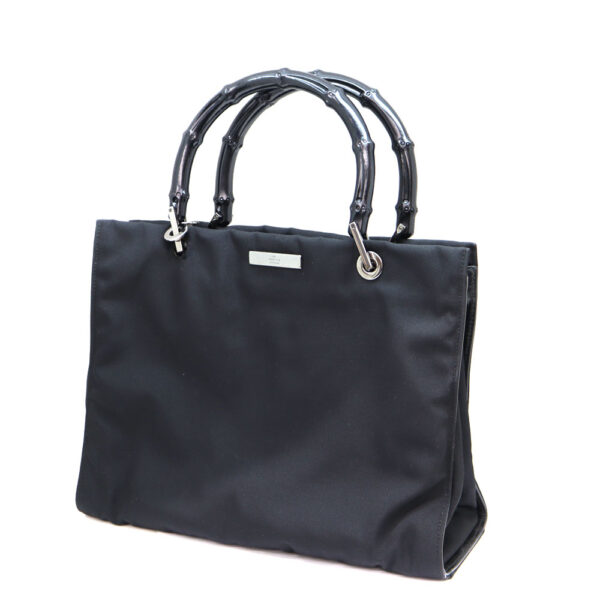 a22 8110 1 Gucci Tote Bag Nylon Black Brown