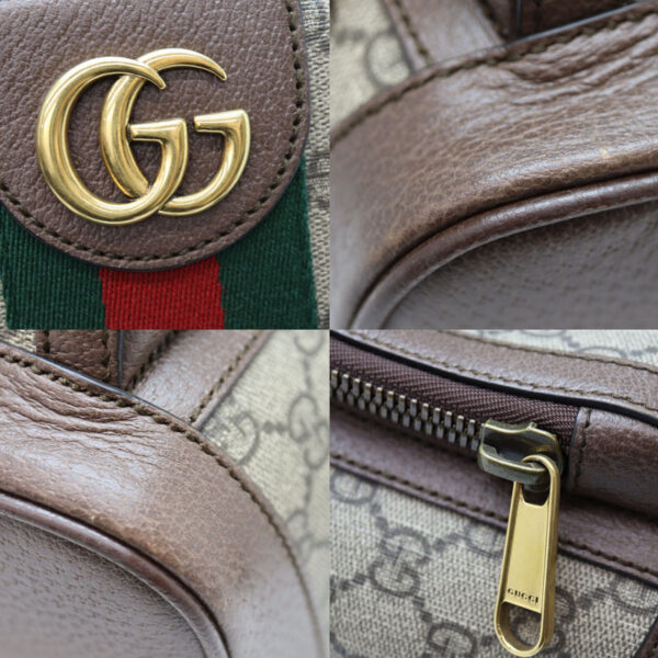 a22 8636 6 Gucci Ophidia GG Small Backpack Rucksack Leather Brown Beige Brown