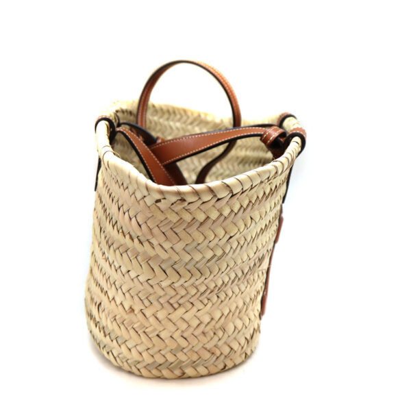 a22 8669 3 Celine Teen Triomphe Pannier Raffia Leather Bag Tan