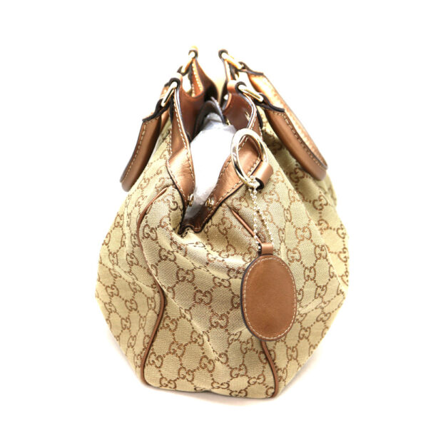 a22 9098 5 Gucci Sookie Handbag GG Canvas Beige Brown