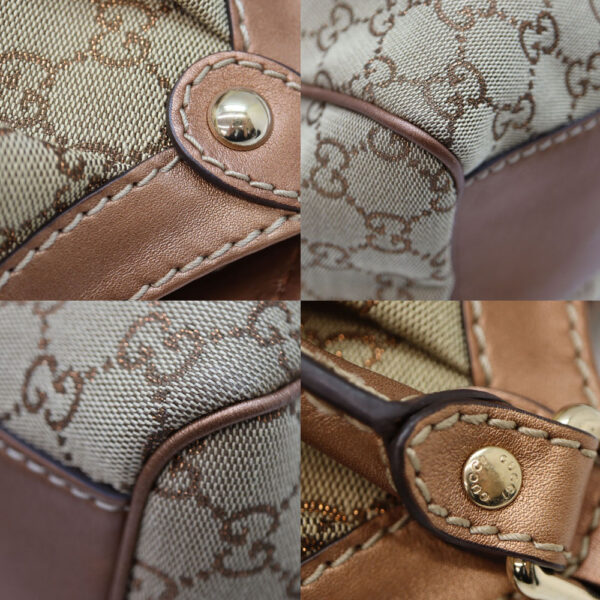 a22 9098 7 Gucci Sookie Handbag GG Canvas Beige Brown