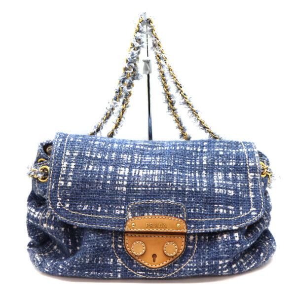 a22 9464 1 Prada Shoulder Bag Canvas Blue