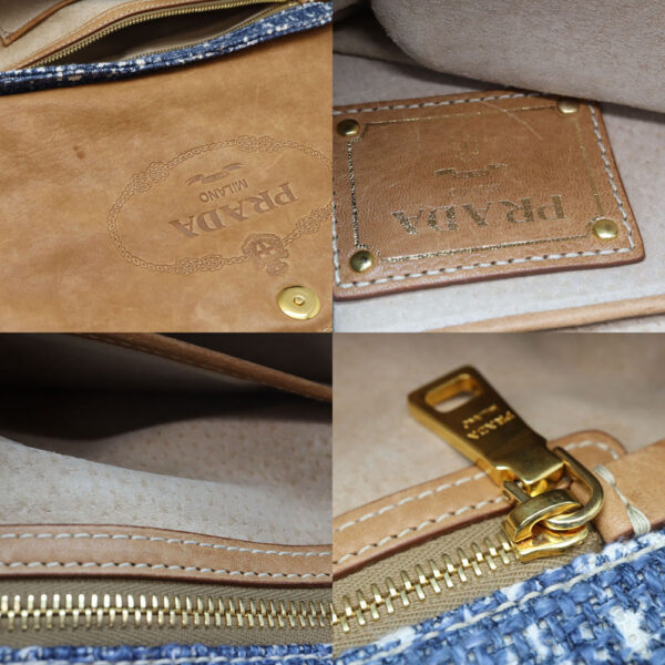 a22 9464 12 Prada Shoulder Bag Canvas Blue