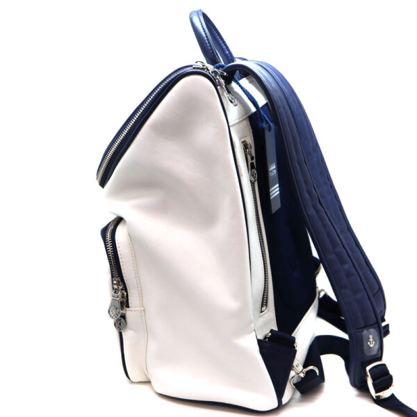 a22 9603 3 Muta Large Square Rucksack Synthetic Leather White