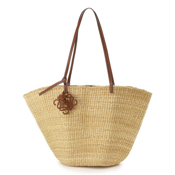 a223095x0202 Loewe Basket Bag Raffia Beige