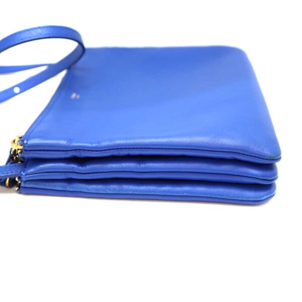 a23 1024 4 Celine Tri Large Shoulder Bag Leather Blue