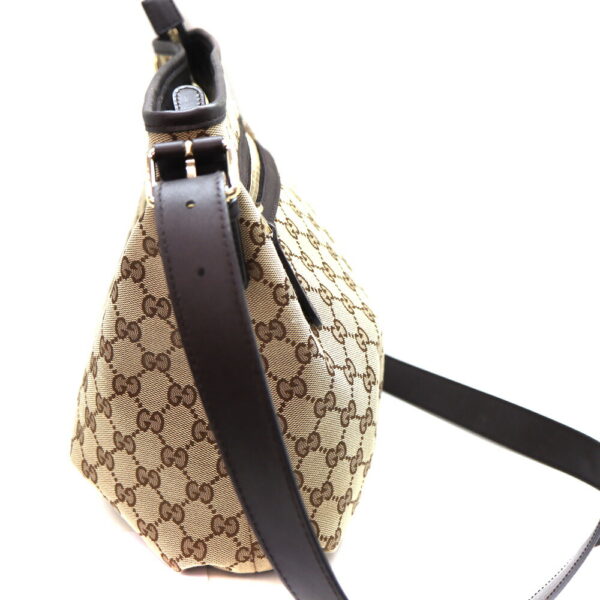 a23 10762 4 Gucci Shoulder Bag Canvas Leather Brown