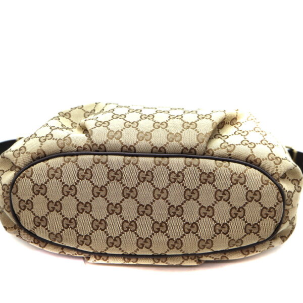 a23 10762 5 Gucci Shoulder Bag Canvas Leather Brown