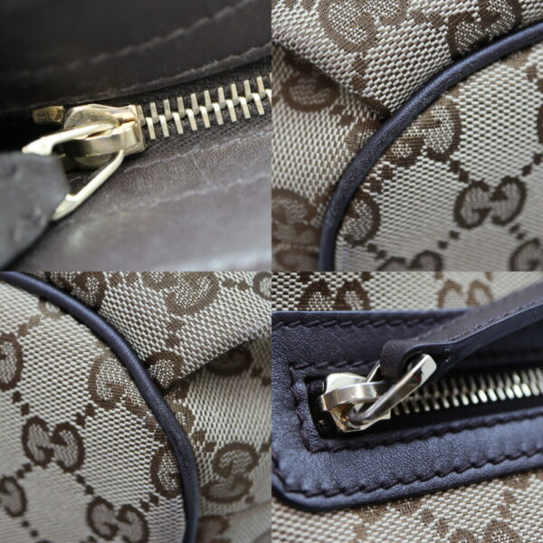 a23 10762 7 Gucci Shoulder Bag Canvas Leather Brown