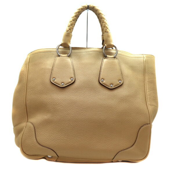 a23 10808 2 Prada 2WAY Bag Handbag Shoulder Leather Beige