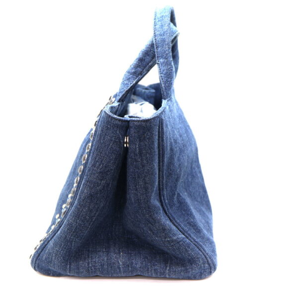 a23 11202 3 Prada Canapa Tote Bijou Denim Blue