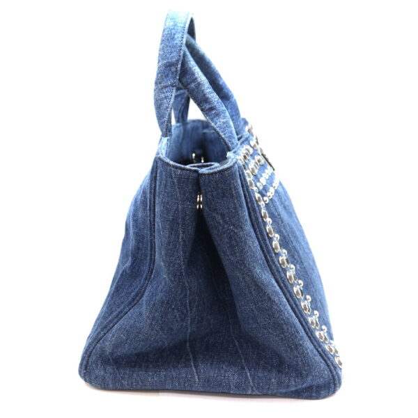 a23 11202 4 Prada Canapa Tote Bijou Denim Blue