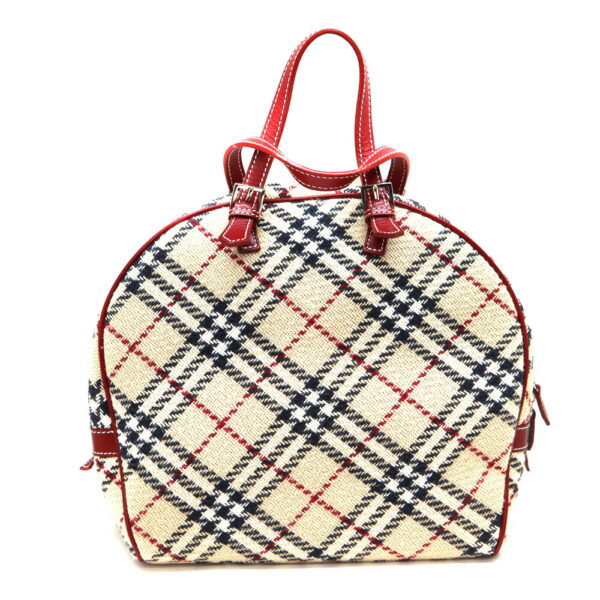 a23 11216 2 Burberry Blue Label Handbag Beige Red