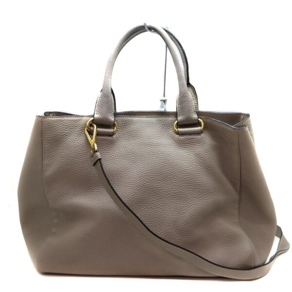 a23 11813 2 Prada 2WAY Handbag Shoulder Bag Leather Beige