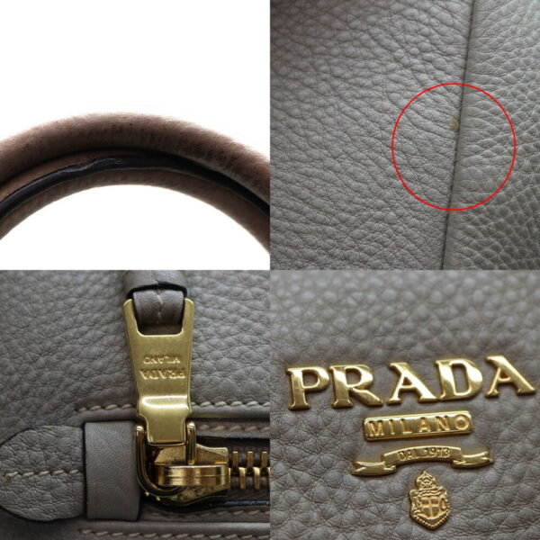 a23 11813 7 Prada 2WAY Handbag Shoulder Bag Leather Beige