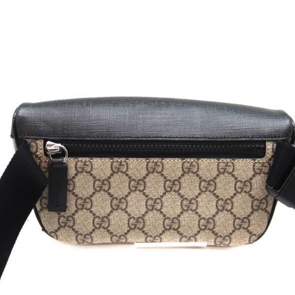 a23 11961 2 Gucci Eden Body Bag GG Supreme Leather Black Beige