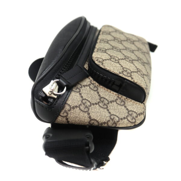 a23 11961 4 Gucci Eden Body Bag GG Supreme Leather Black Beige