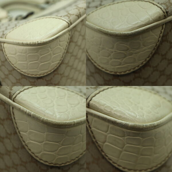 a23 1447 6 Celine Macadam Boogie Bag Leather White Beige