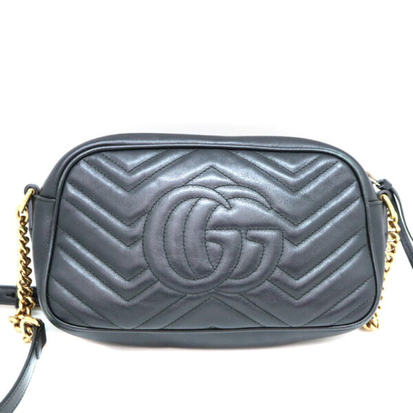 a23 9039 2 Gucci GG Marmont Shoulder Bag Leather Black