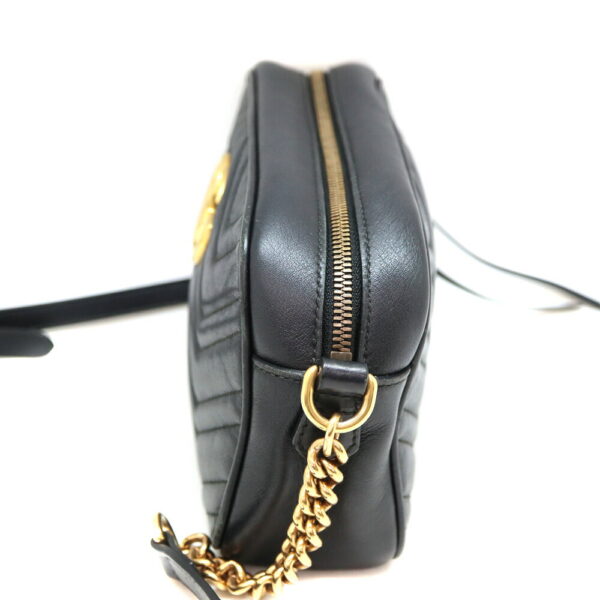 a23 9039 3 Gucci GG Marmont Shoulder Bag Leather Black