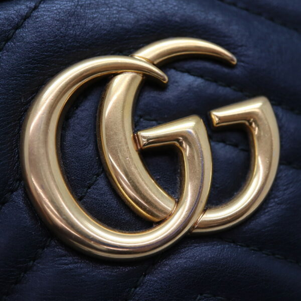 a23 9039 6 Gucci GG Marmont Shoulder Bag Leather Black