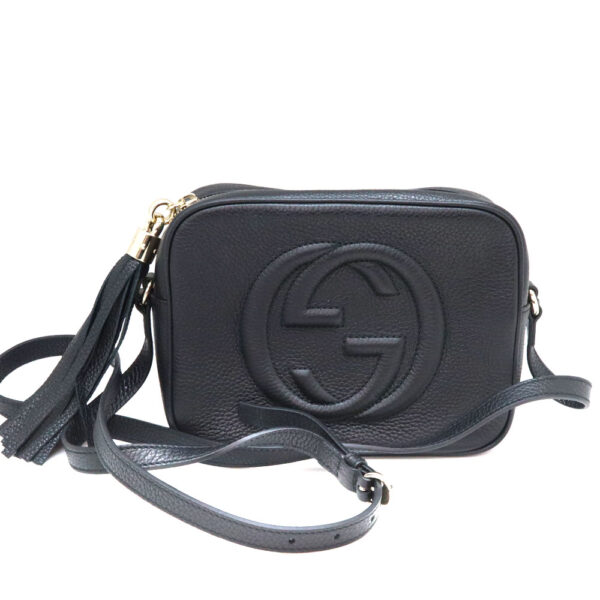 a23 9254 1 Gucci Shoulder Bag Leather Black