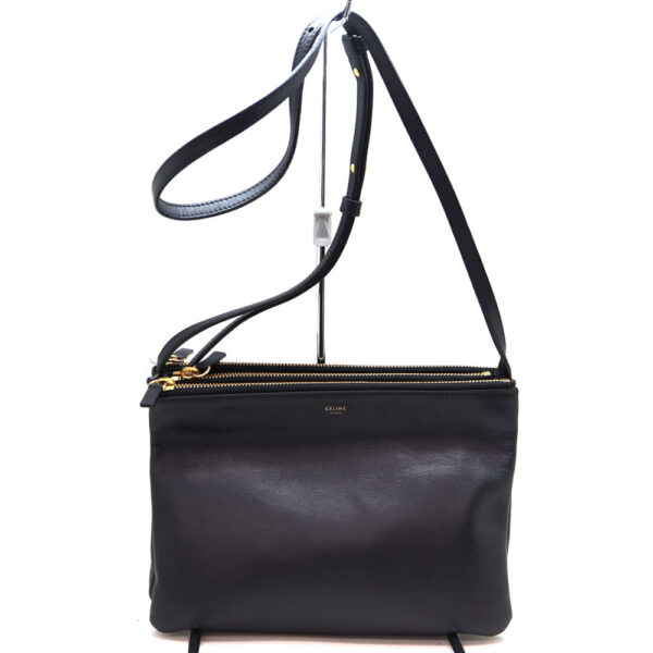 a23 9593 1 Celine Tri Large Shoulder Bag Black