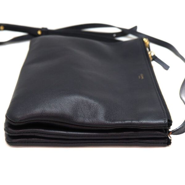 a23 9593 3 Celine Tri Large Shoulder Bag Black