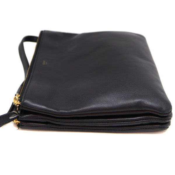 a23 9593 4 Celine Tri Large Shoulder Bag Black