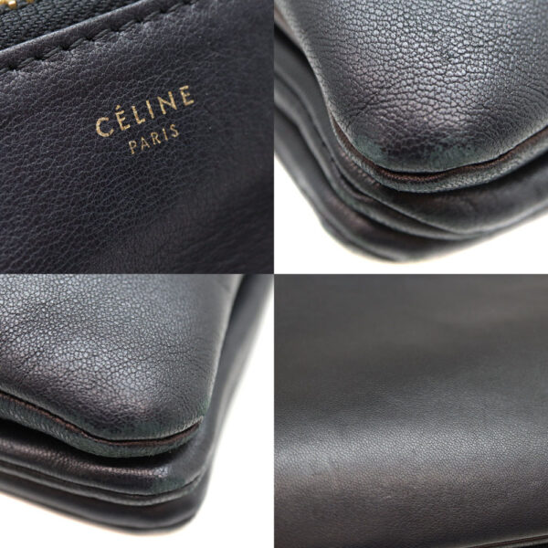 a23 9593 6 Celine Tri Large Shoulder Bag Black