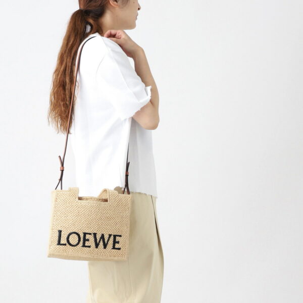 a685b59x0301 Loewe Tote Bag 2WAY Shoulder Bag Leather Beige