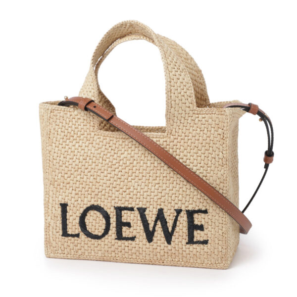 a685b59x0302 Loewe Tote Bag 2WAY Shoulder Bag Leather Beige