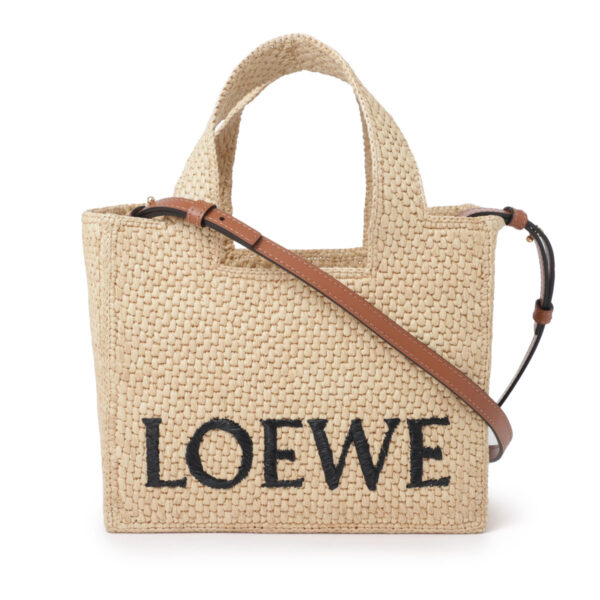 a685b59x0304 Loewe Tote Bag 2WAY Shoulder Bag Leather Beige