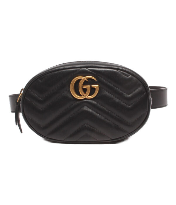 abo0038390 1 Gucci Marmont GG Waist Pouch Black