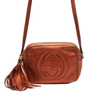 abo0045020 1 Gucci Sherry Line GG Leather Mini Shoulder Bag Brown