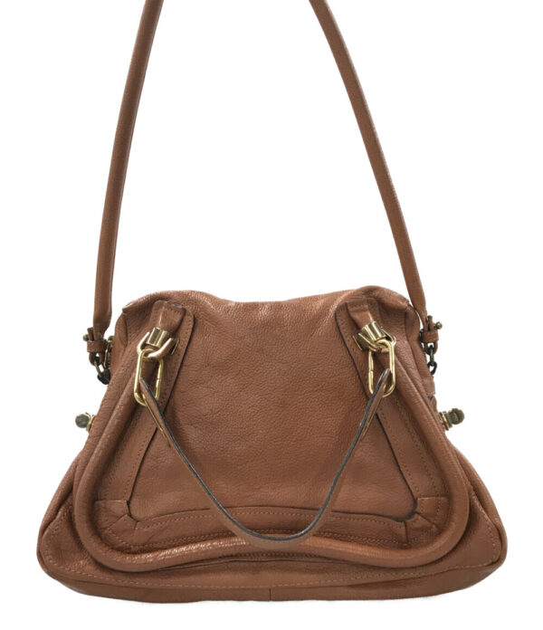 abo0070066 1 Chloe 2way Leather Handbag Crossbody Brown