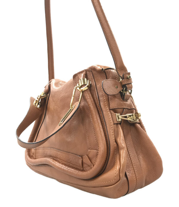 abo0070066 2 Chloe 2way Leather Handbag Crossbody Brown