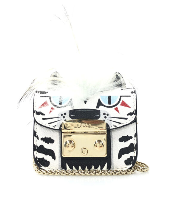 abo0073779 1 Furla Pouch White Tiger Motif