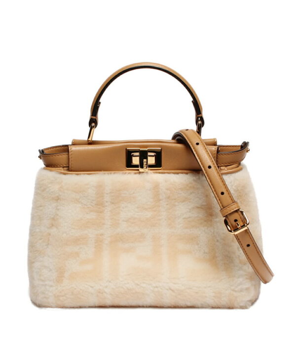 aol0101132 1 Fendi 2way Shearling Mini Peekaboo Shoulder Bag