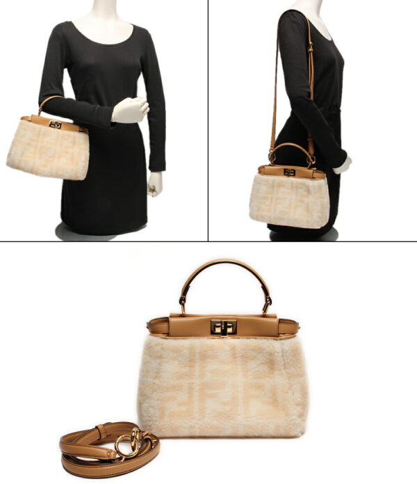 aol0101132 8 Fendi 2way Shearling Mini Peekaboo Shoulder Bag