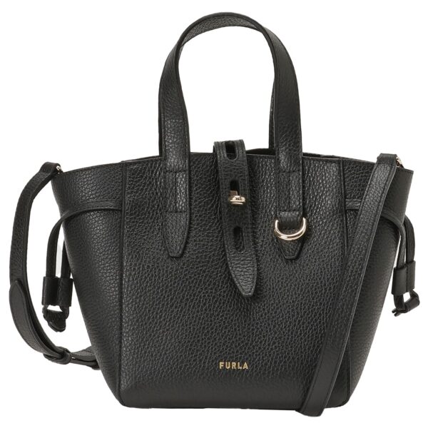 bbfu00486l 1 Furla Net Mini Tote Leather Shoulder Bag Black