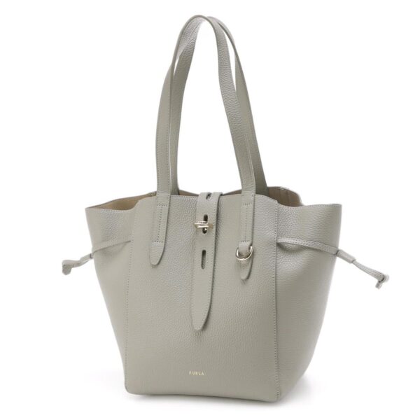 bzt0fua hsf m7y0001 Furla Net Leather Tote Bag Gray