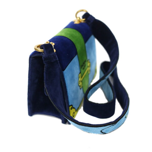 c20 5601 2 Prada Cahier Shoulder Bag Velvet Blue